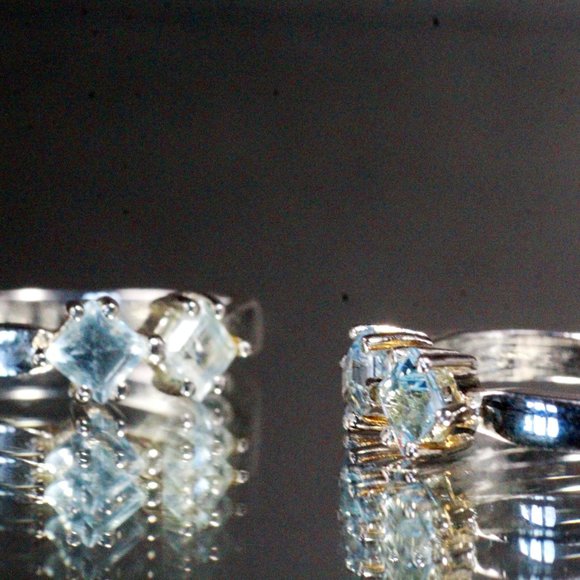 Contemporary QVC Sterling Silver Light Blue Topaz Stackable or Friendship Ring - Picture 2 of 7